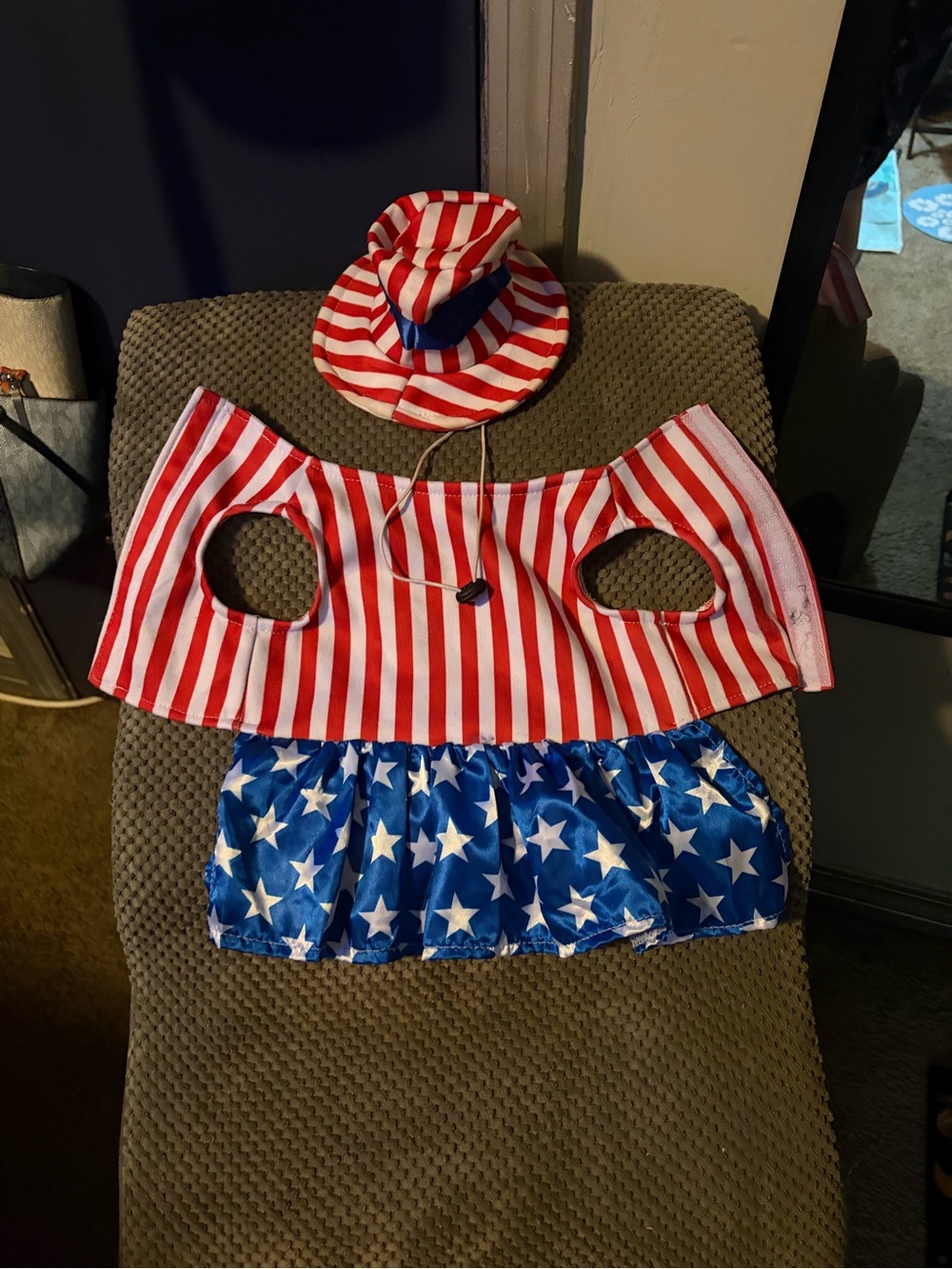 Patriotic Red White Blue Star Striped Costume Set